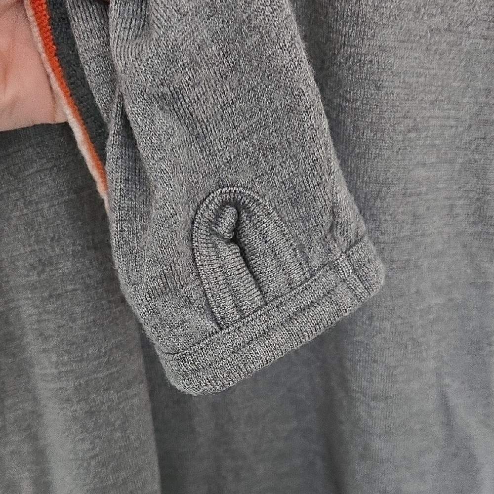 Men's Gray Half-Zip Icebreaker merino wool sweater gray warm outdoor Medium - Picture 3 of 6